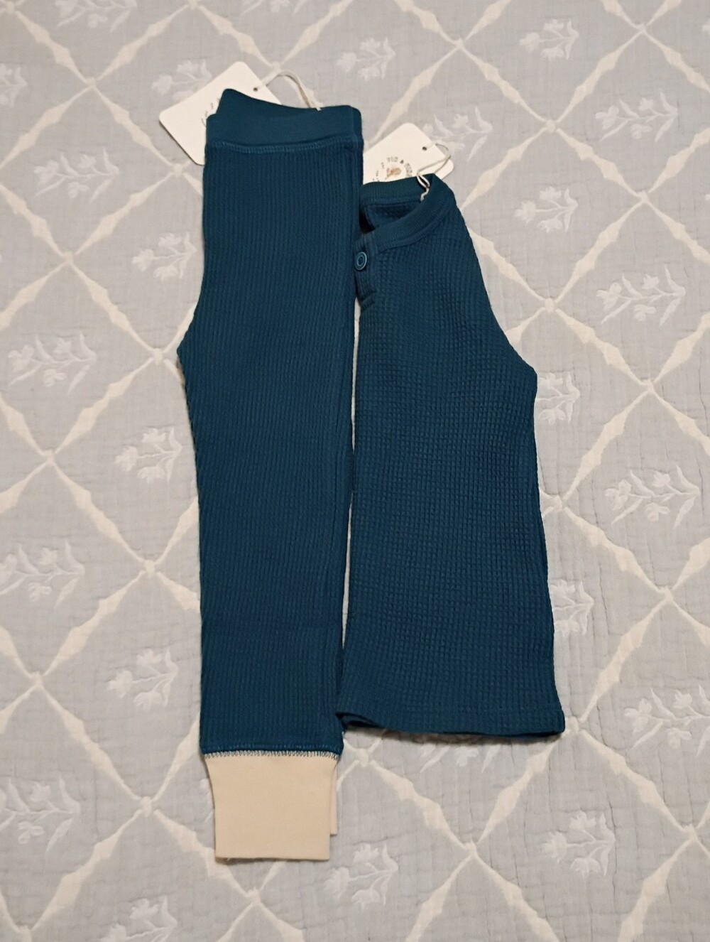 Fin & Vince Ocean Waffle Weave Henley & Pants 18-24 Months NWT